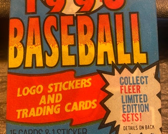 1990 Fleer Baseball Cards - 10th Anniversary Edition - unopened pack of 15 cards and 1 sticker