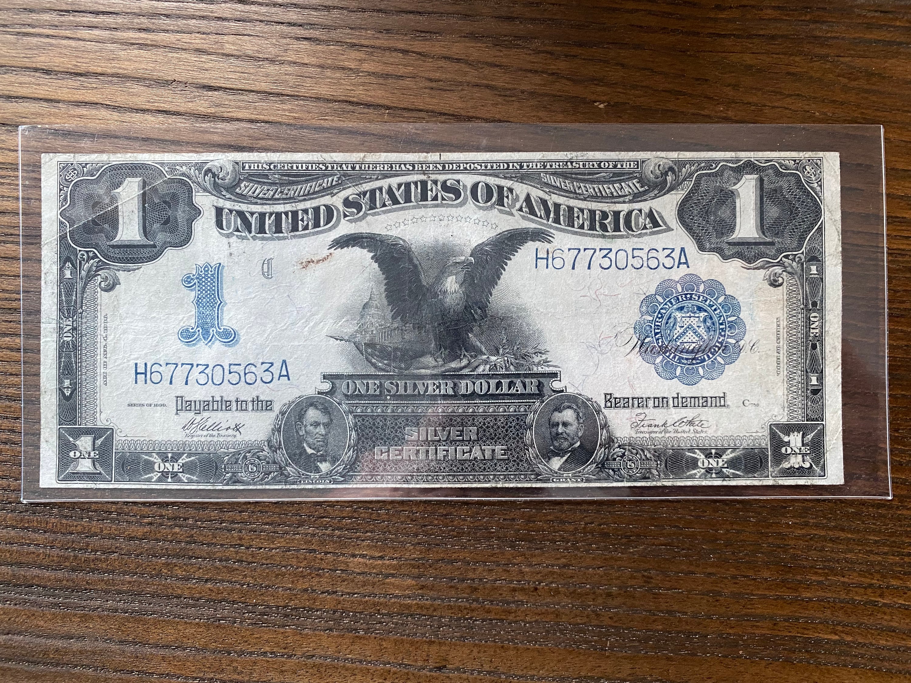 1899 Black Eagle 1.00 Dollar Bill Silver Eagle antique Silver Seal Note