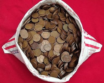 Full Pound of Circulated Wheat Pennies – Mixed Dates 1909-1958 - quality mix of pennies