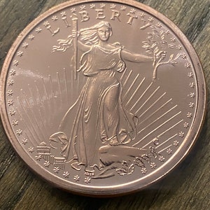 1 ounce Copper Round - .999 copper -Saint Gaudens -  Bullion - Collectible Coins - Pure Copper - Must have for ones collection