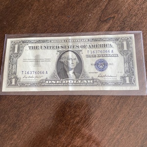 1957 Silver Certificate 1.00 - antique note - silver currency