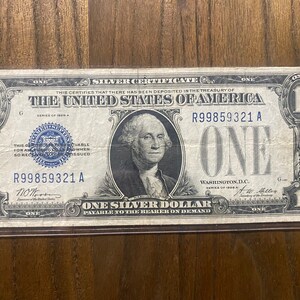 1928  1.00 Silver Certificate -Funny Back Note - Antique Note - US Small Notes - Obsolete Notes - Nice Note - Currency Collection