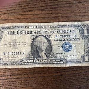 1957 1.00 Silver Certificate - Small Size Notes - Antique Note - US Small Notes - Small Size Note - - Collectible Notes