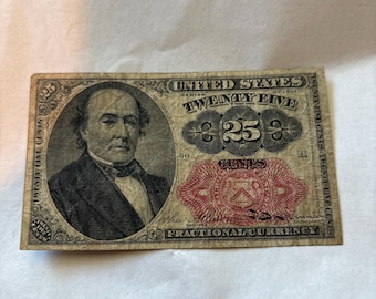 Fr. 1309 United States Fractional Currency 25c Note - US Antique Note - currency- obsolete currency