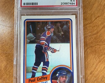 Paul Coffey -1984 O - PEE - CHEE Card - PSA Graded 8.5 - Hockey Card - gorgeous card - vintage card - hockey card