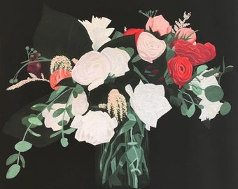 BONRÓS Bouquet Gouache Painting