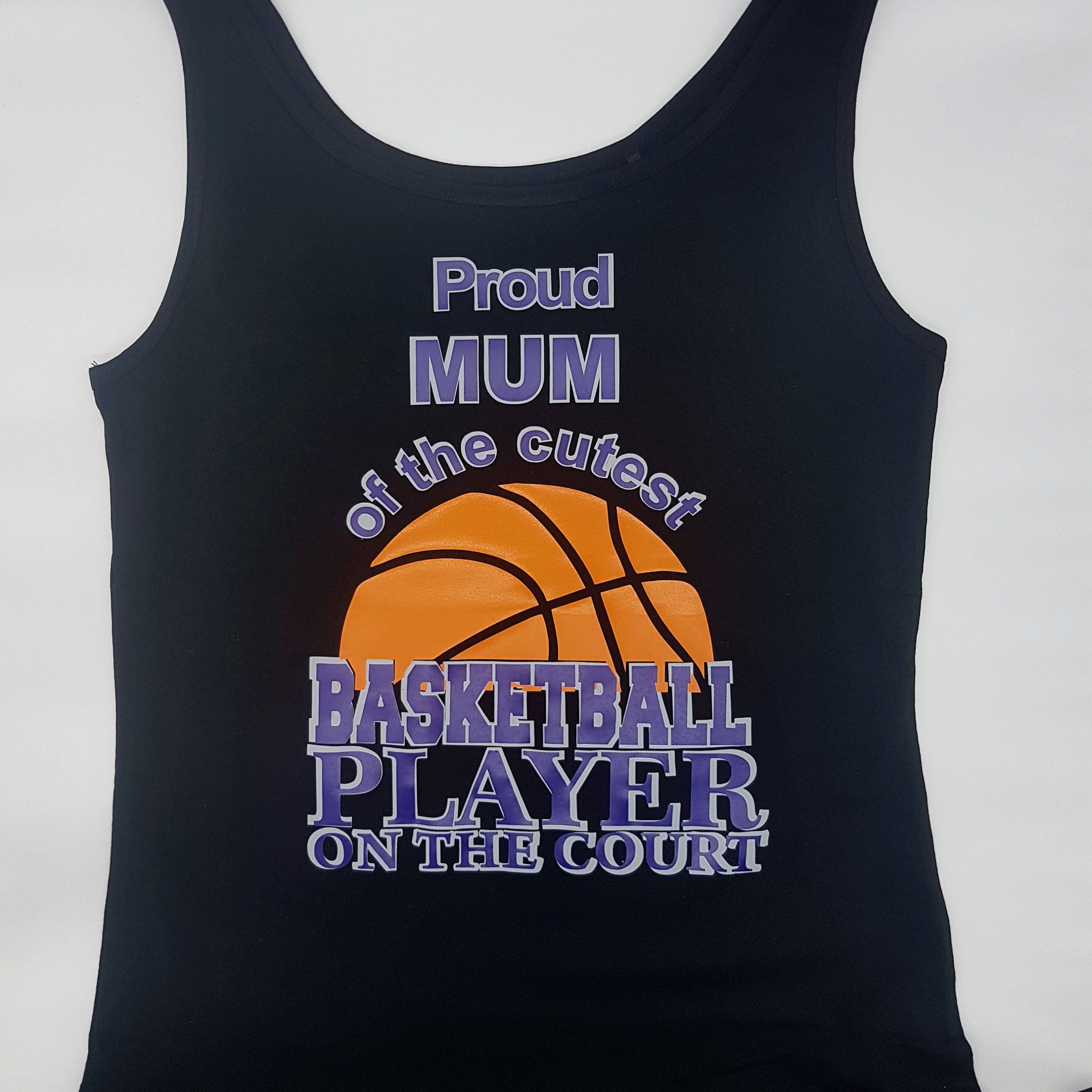 Gift for Basketball Mum Black Ladies T 