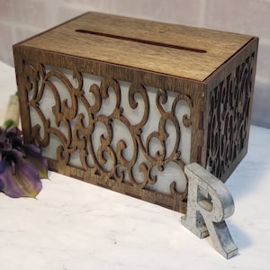 Elegant Wood and Acrylic Card Box for Weddings, Graduations, Showers, Events