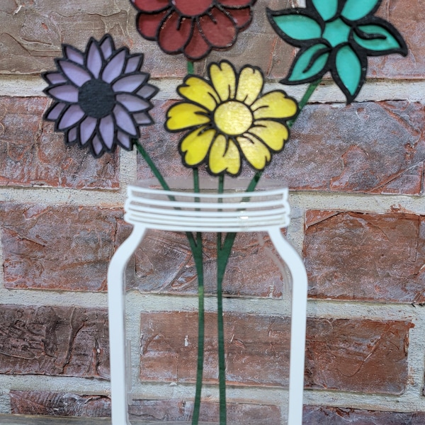 Mason Jar Flowers Etsy