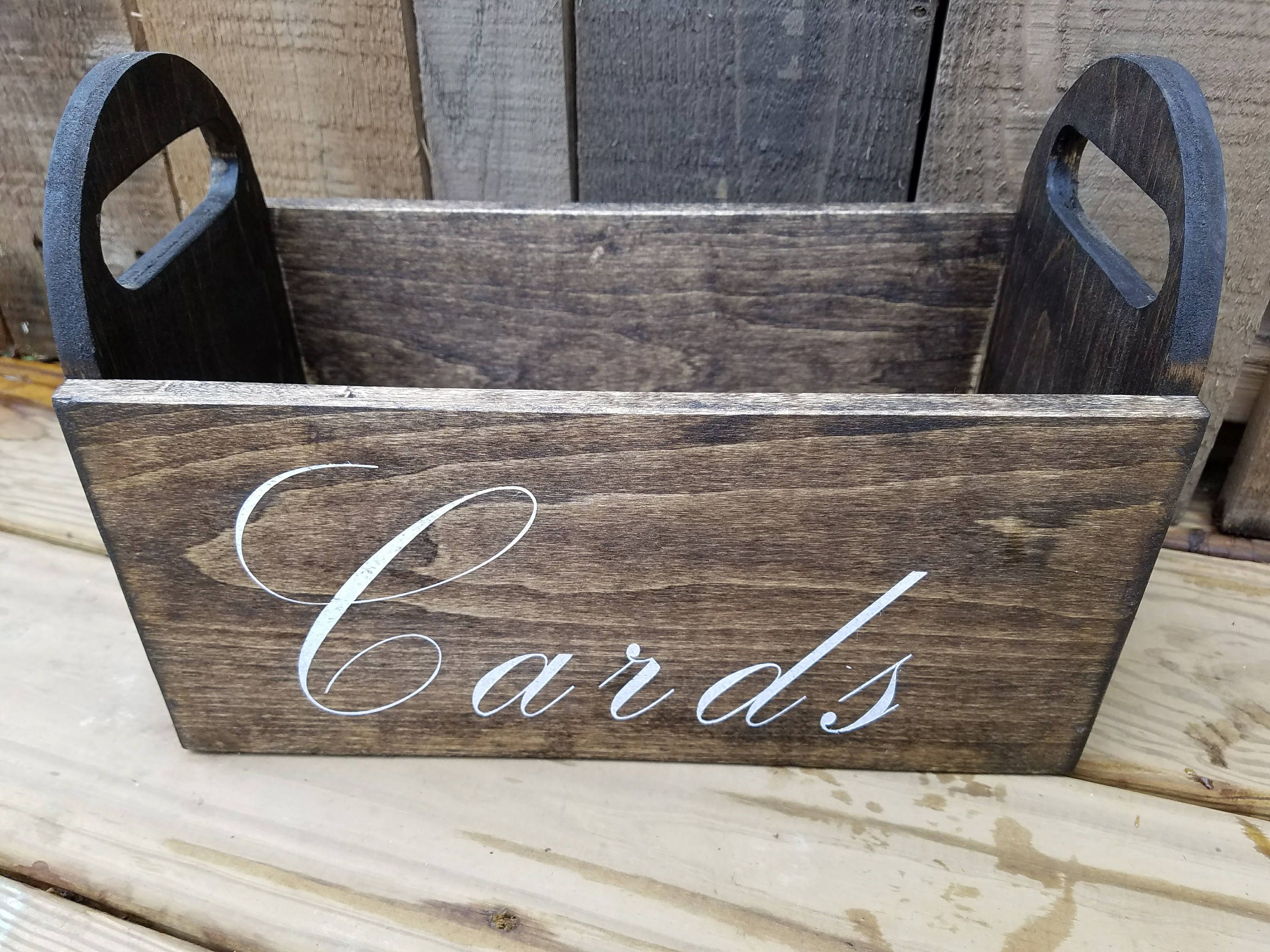 Rustikale Holzkarten-Box 30,5x22,9x17,8 Cm – Geschenkkassette Für Hochzeit, Geburtstag & Partys