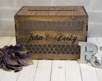 Rustikale Holzkarten-Box Für Hochzeit & Feiern – 30,5 X 22,9 X 17,8 Cm | Mit Herzförmigem Einwurfschlitz