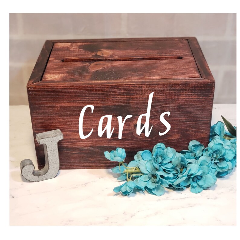 Wood Card Box with Cover for wedding graduation party Etsy