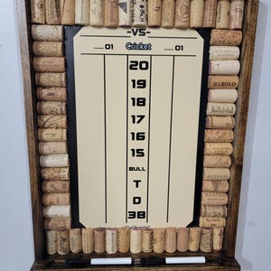 Darts Dry Erase Wine Cork Scoreboard Black and Tan