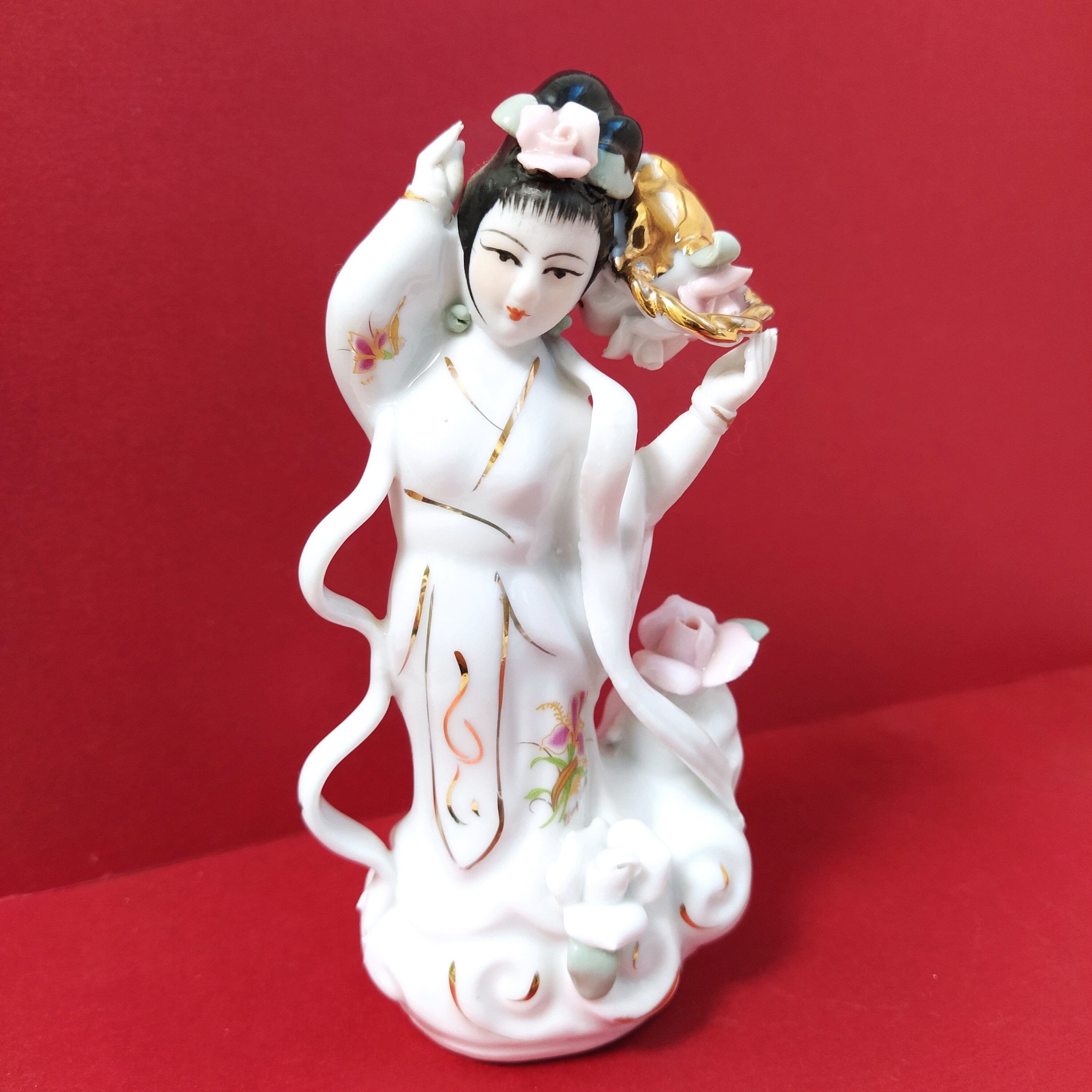 Set of 2 ceramic dolls Japan figurines Geisha Hand painted Etsy