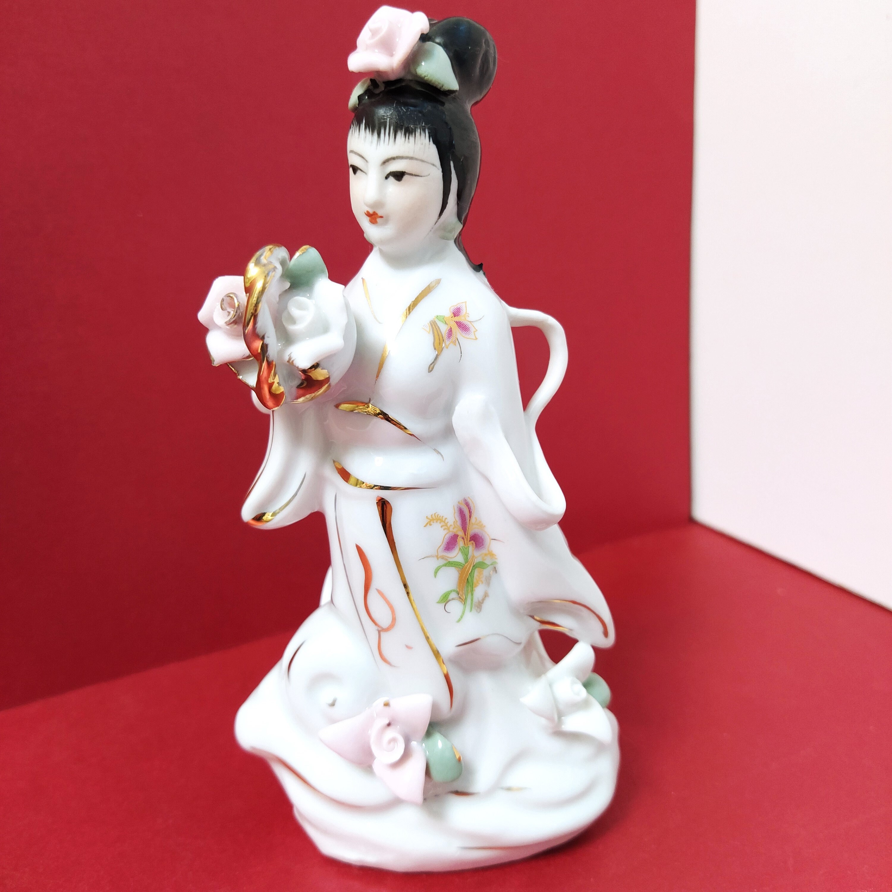 Set of 2 ceramic dolls Japan figurines Geisha Hand painted Etsy