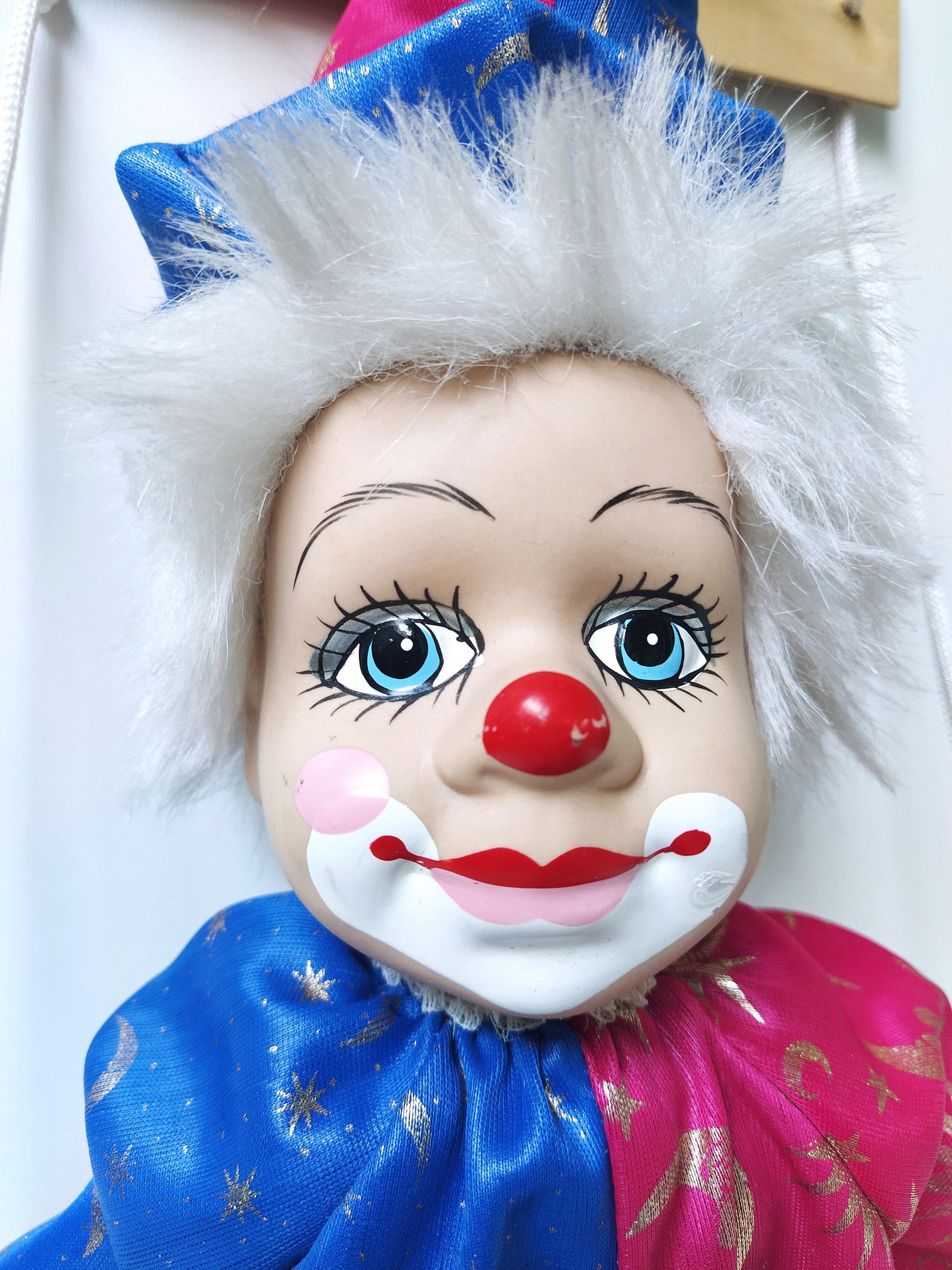 Vintage porcelain clown doll on swing 57 cm / 22 Big Etsy