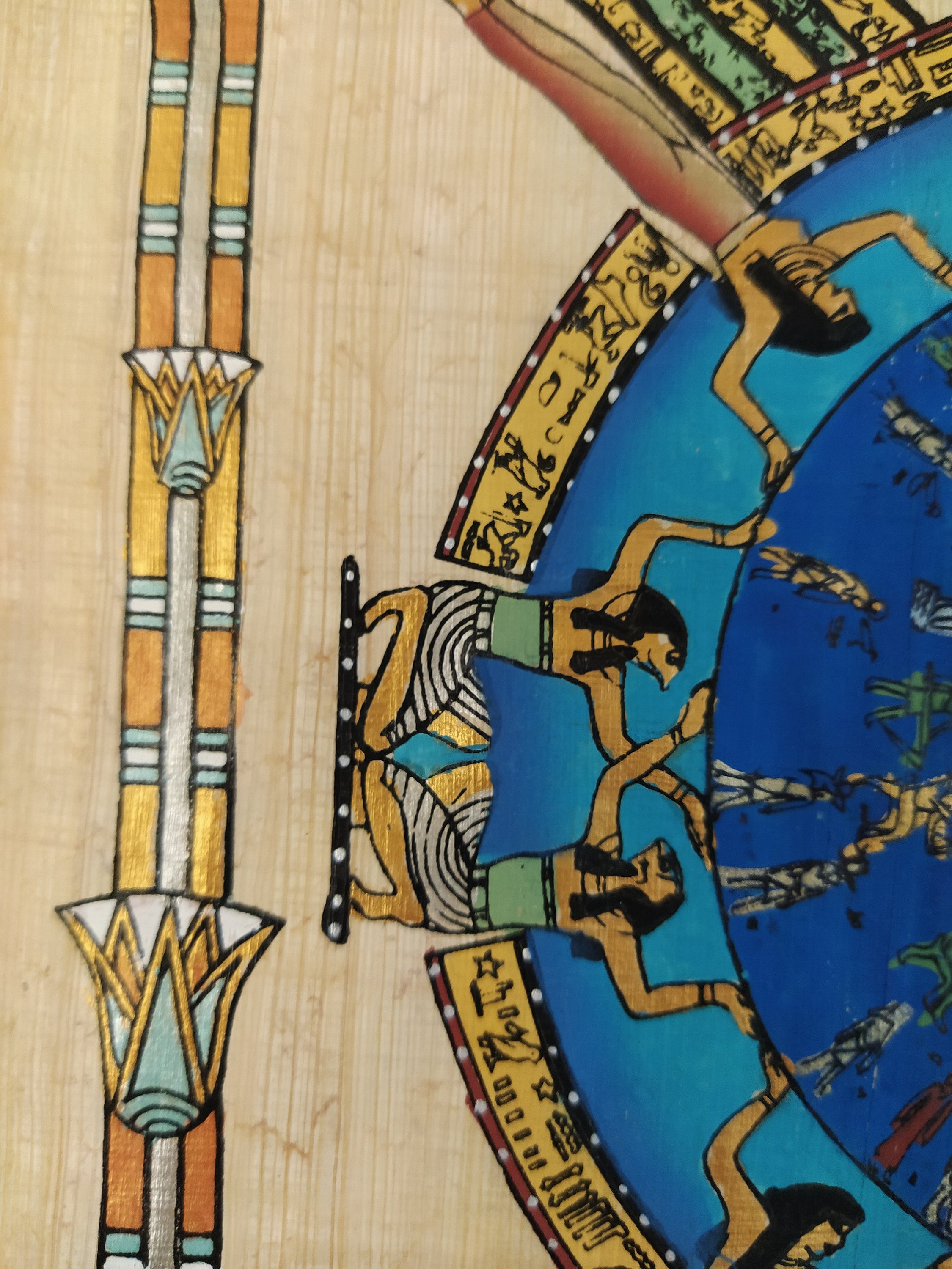 Egyptian papyrus wall art zodiac original ancient egypt decor Etsy