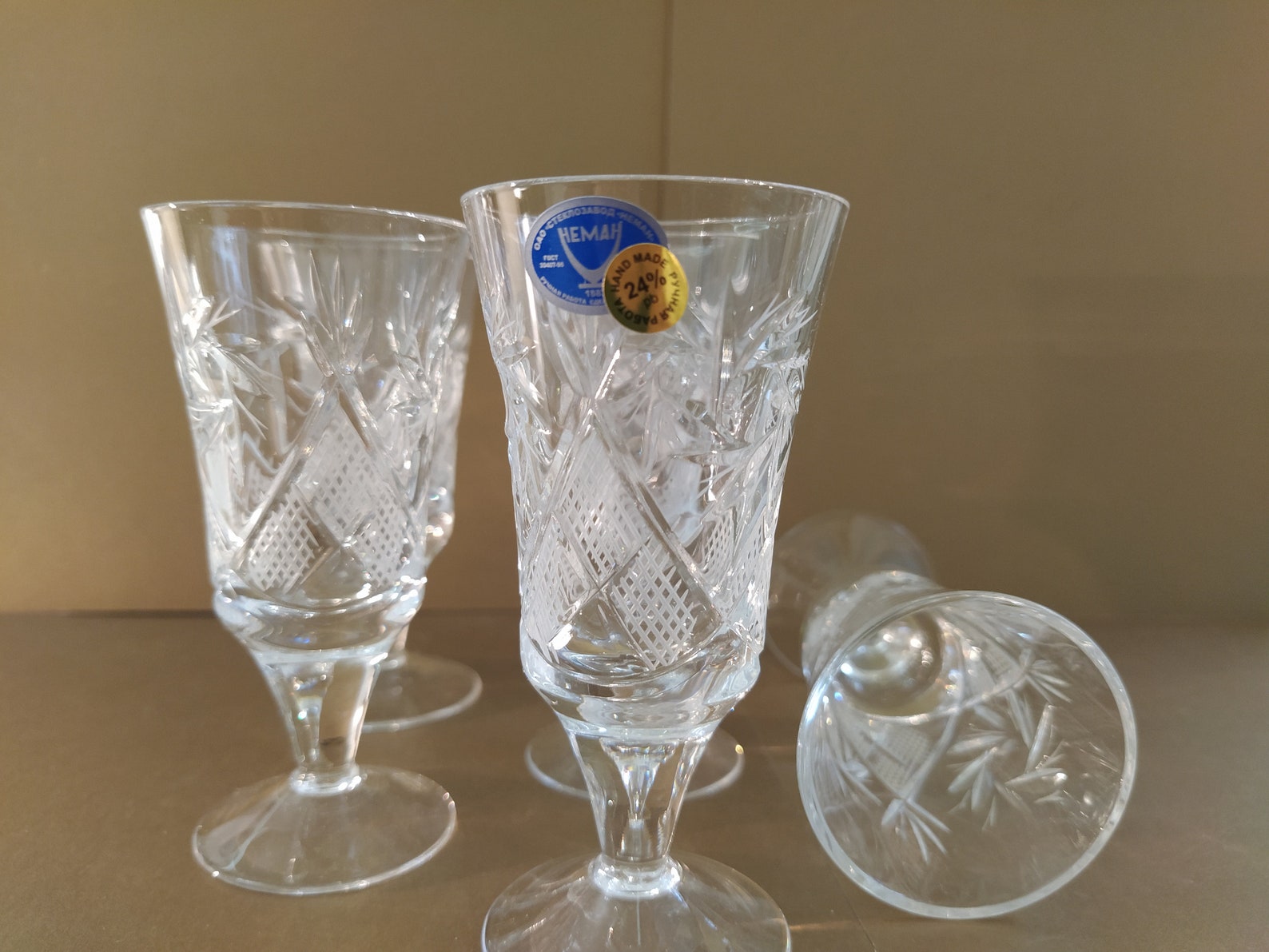 Vintage cut crystal glasses Set of 6 crystal shot glasses Etsy