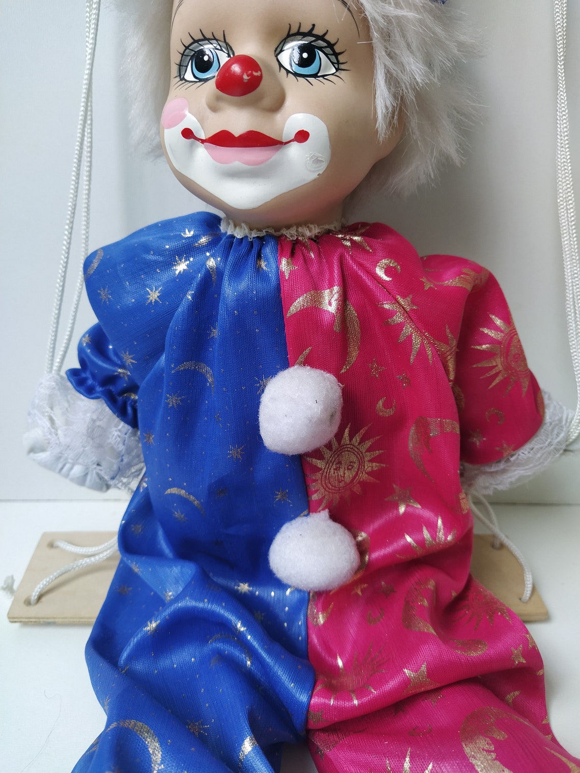 Vintage porcelain clown doll on swing 57 cm / 22 Big Etsy