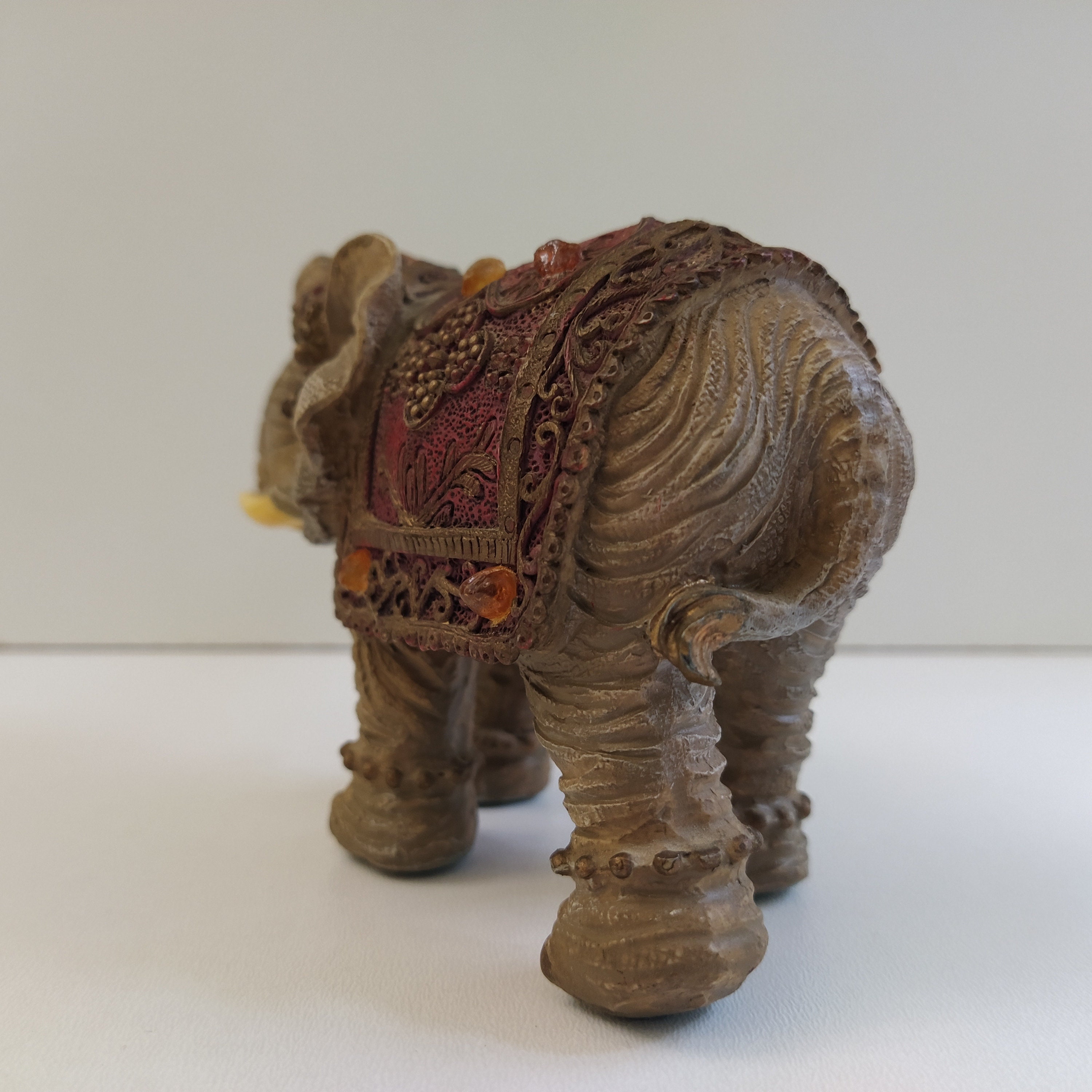 Lucky elephant statue trunk up brass tone Rare elephant Etsy