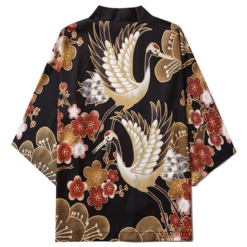 Unisex Dragon Snow Fox Mythical Creatures Printed All Over Soft Wrinkle Free Men Women Yukata Kimono Style Harajuku Streetwear White Robes