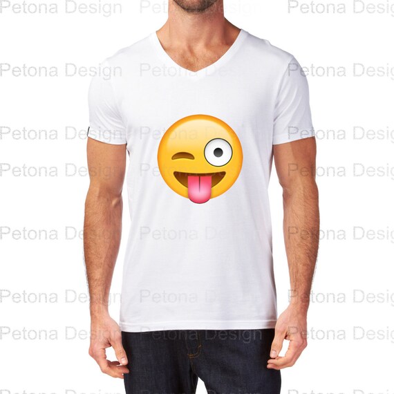Emoji Tshirt One Eye Open Wink Tongue Out Emoji Tshirt One Eye Open Wink Tongue Out