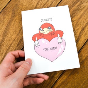 De Wae Meme Heart Love Card - Meme Love Card, Pop Culture Valentine Card, Da Way, Da Wae, VRChat Card, Funny Love Card, Anniversary Funny