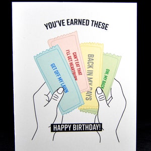 Happy Birthday Coupons Card - grappige verjaardagskaart, onbeleefde verjaardagskaart, mijlpaal verjaardagskaart, gag geschenken, oude kaart krijgen, vriend kaart plezier
