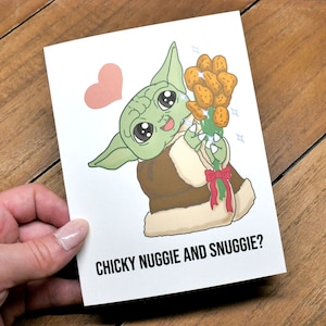 Tarjeta de amor de Chicky Nuggies: linda tarjeta de amor, tarjeta de aniversario, tarjeta de San Valentín, tarjetas de cultura pop, memes de Internet, amor geek, regalo nerd