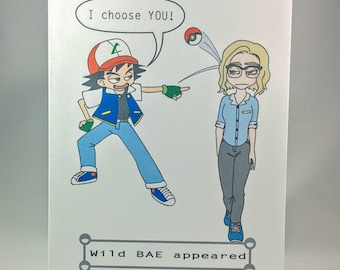 I Choose You Card - Anime Cards, I Choose You, Valentine Card, Love Card, Anime Gifts, Funny Love Card, Gamer Gifts, Geeky, Anime Love Cards