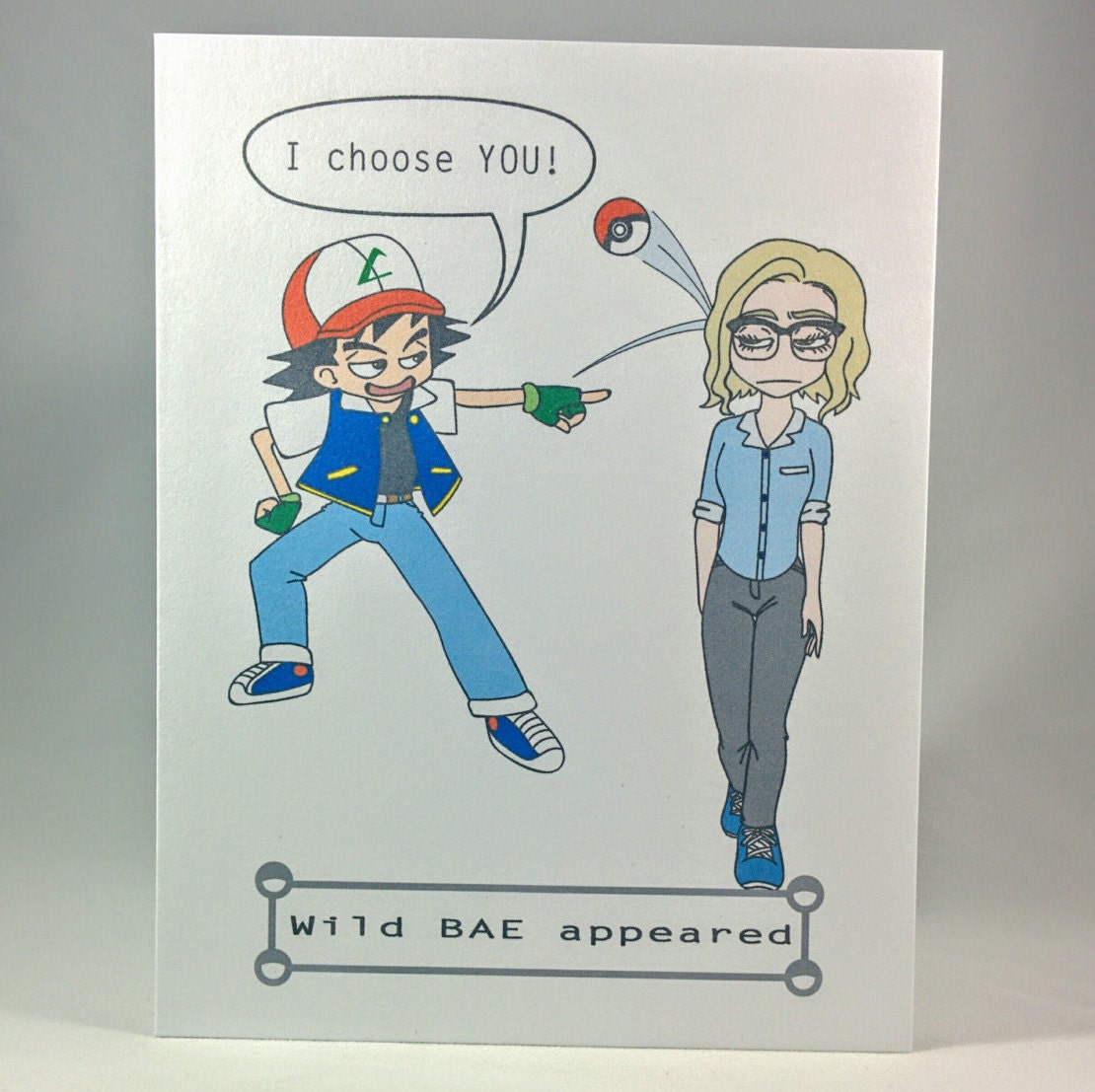 I Choose You Card Anime Cards I Choose You Valentine Card Etsy