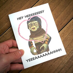 Hey Hey Yeah Love Card - Zabawna karta miłosna, karta walentynkowa, karta rocznicowa, karta Geeky Love, karta Nerdy Love, karta Pop Culture, prezenty Geeky