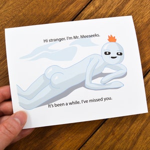 Biglietto d'auguri Hi Stranger Meme - Mi manchi, mi piace il tuo culo, cartoline d'amore divertenti, cultura pop, regali meme, ti amo, umorismo su Internet