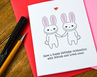 Punny Bunny Happy Birthday Cards - Carte de voeux de jeu de mots, carte d'anniversaire mignonne, carte de jeu de mots, carte de lapin, lapin mignon, carte d'anniversaire de jeu de mots, cadeaux de jeu de mots