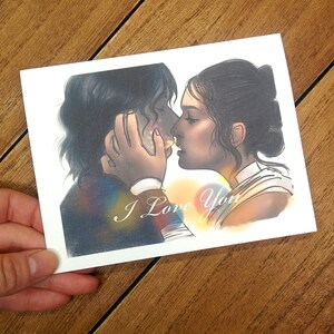 ReyLo Kiss I Love You Card - Love Cards, Happy Anniversary, Valentine&#39;s Day, Valentine Card, Pop Culture Love, Geek Love, Reylo Trash, Geeky