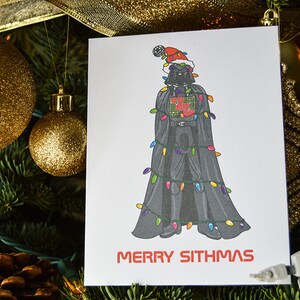 Joyeux Sithmas Carte de Noël Pop Culture Noël, Carte de Noël, Carte de Noël mignonne, Carte de culture pop mignonne, Noël drôle, Geeky, Ringard image 4