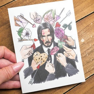 Cartão de amor Baba Yaga Boogey Man - Dia dos Namorados, cartão de dia dos namorados, cartão de amor, aniversário, cartão Keanu, cartões de cultura pop, videogames, legal
