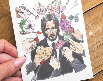 Baba Yaga Boogey Man Kärlekskort - Alla hjärtans dag, Alla hjärtans dag-kort, Kärlekskort, Årsdag, Keanu-kort, Popkulturkort, Videospel, Coolt