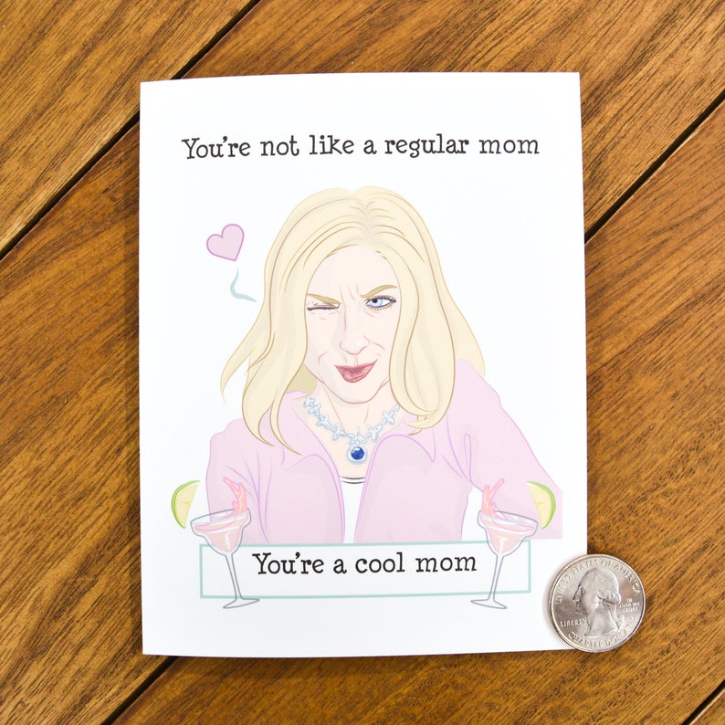 Cool Mom Greeting Card Pop Culture Mom Card, Mother's Day Card, Funny Card For Mom, Card for Mom, Birthday Card Mom, Mom To Be, New Mom image 2