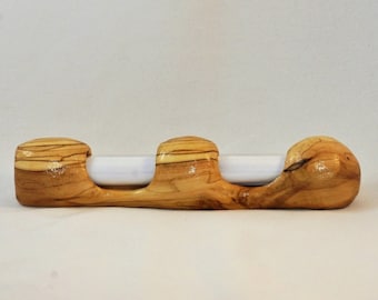 Olive wood modern minimalist mezuah - unique piece handmade in israel by Asaf Man jewish artist - FREE EXPRESS SHIPPING