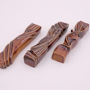 Handmade Ceramic Mezuzah Set: Brown Judaica Art From Israel