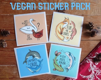 Vegan Sticker Pack / 4 Designs