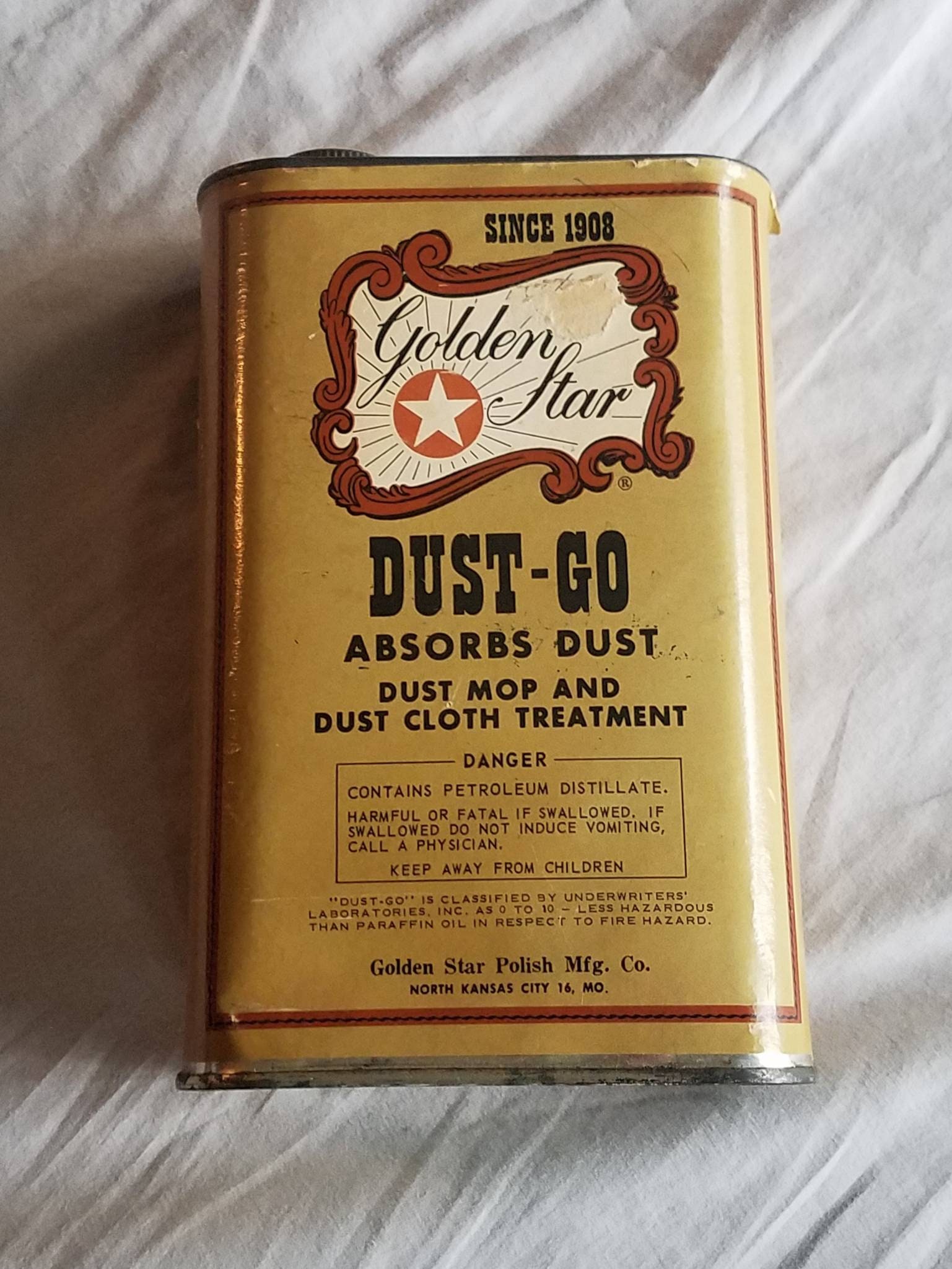 Vintage Golden Star Dust-go Tin 