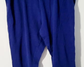 Attention Blue Capri Pants Sz. XL Cotton Spandex Stretch Elastic Waist