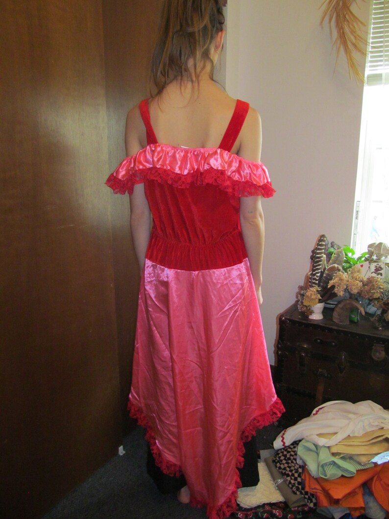 Lace Dress Velvet Costume Harajuku or Western Style Ruffly Satin