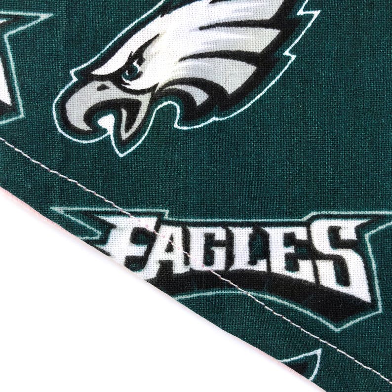 Bavoir bandana bébé fan de l'équipe de football de Philadelphie, aigles, champions du Super Bowl, garçon ou fille, réglable, bébé, tout-petit, rose, blanc image 3