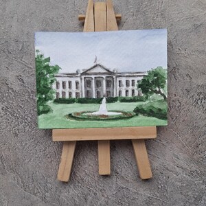 ACEO Original ART.Original Watercolor art.ACEO cards.White House. Washington.