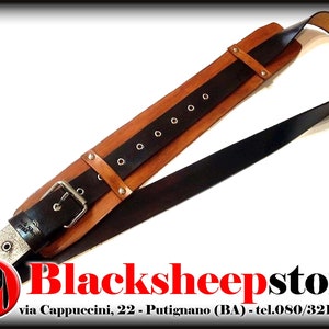 Shoulder strap for guitar-bass in leather, made in all colours and customizable 100% Made in Italy