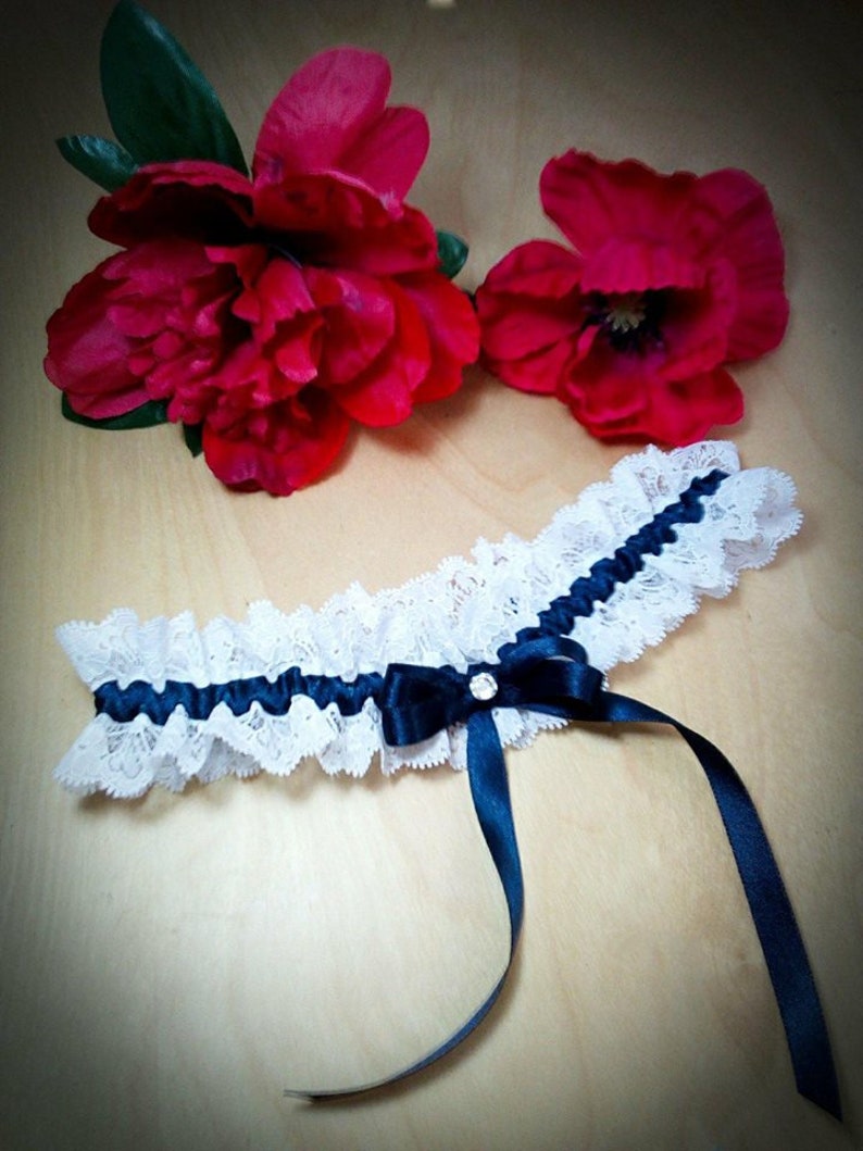 Giarrettiera Blu GIARRETTIERE BALLO IN Pizzo Matrimonio Giarrettiere Per Sposa 87310 - Foto 11