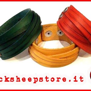Leather bracelet with weave, handmade, Made in Italy, various colors customizable fashion vintage fashion